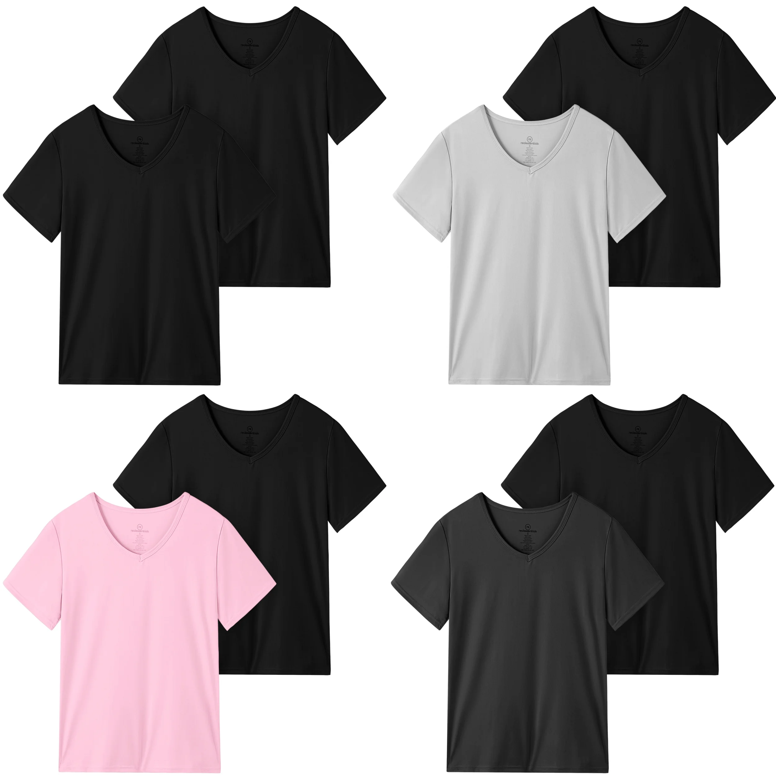 Einfarbiges Sommer-Damen-T-Shirt mit V-Ausschnitt, atmungsaktiv, lässig, kurzärmelig, weicher Stoff, hervorragende Elastizität, für den täglichen Gebrauch