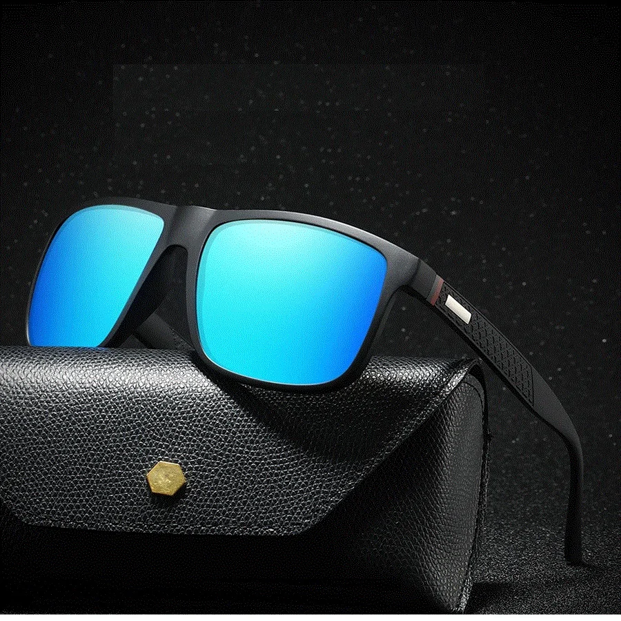 Modische Vintage Quadratische Sonnenbrille für Männer und Frauen Luxusmarken-Designer Herren-Sonnenbrille zum Fahren und Angeln UV400 Schutz Eyewear – Detail 1