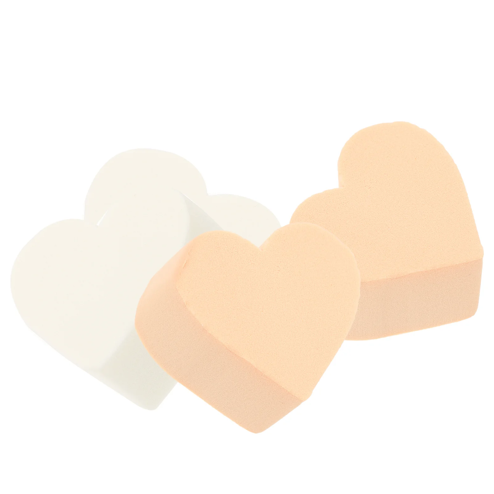 4 pezzi di frullatori in spugna per trucco a forma di cuore, soffio di schiuma ad alta densità per fondotinta liscio, strumento di applicazione in polvere sciolta