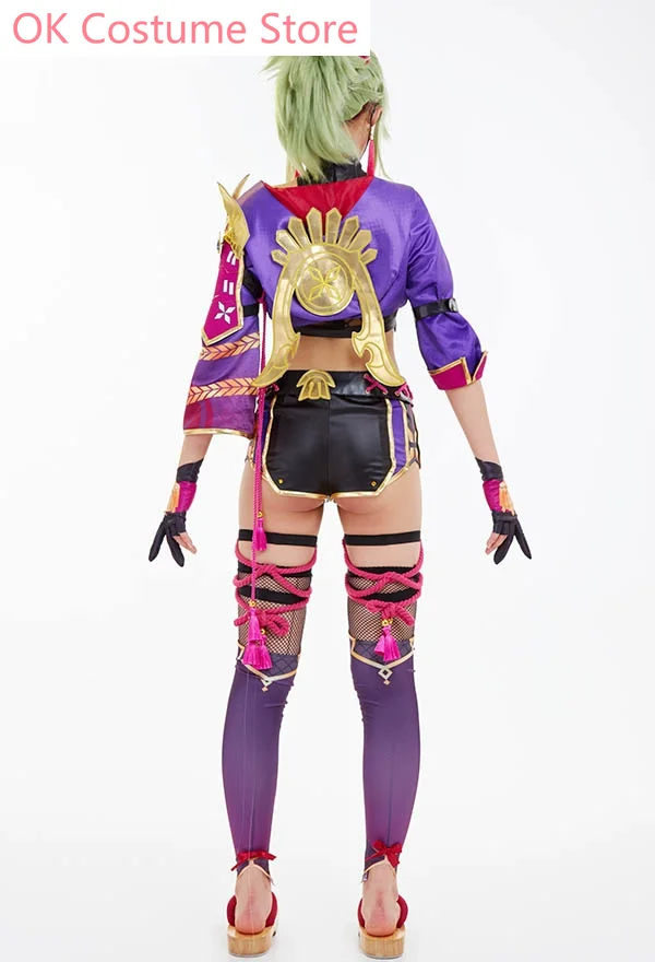 Genshin Impact Kuki Shinobu Cosplay Traje para Senhoras, Traje de Jogo Cos, Uniforme de Festa Anime, Halloween Play Role