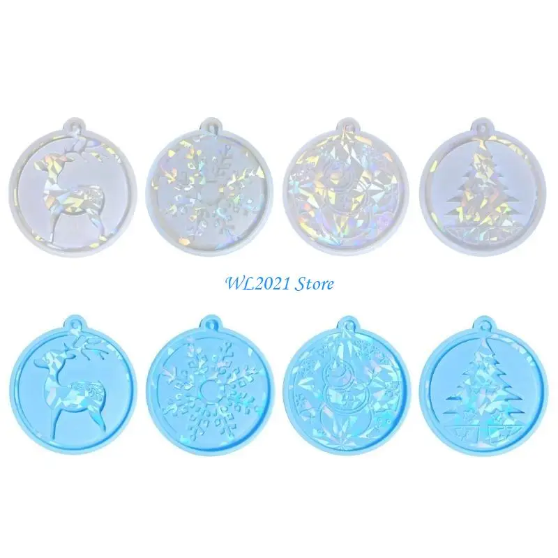 

G5GC Christmas Tree Snowflake Silicone Molds Light and Keychain Pendant Mould