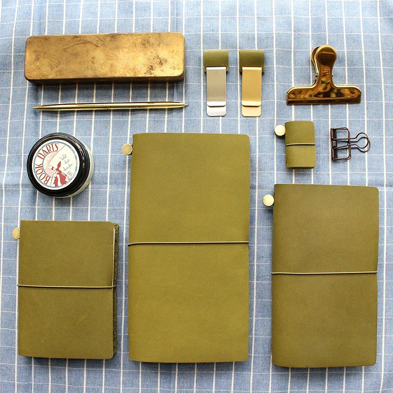Fromthenon Travelers Notebook Olive Green Genuine Leather Planner 2024 Note For Midori Diary Vintage Personal Journal Stationery