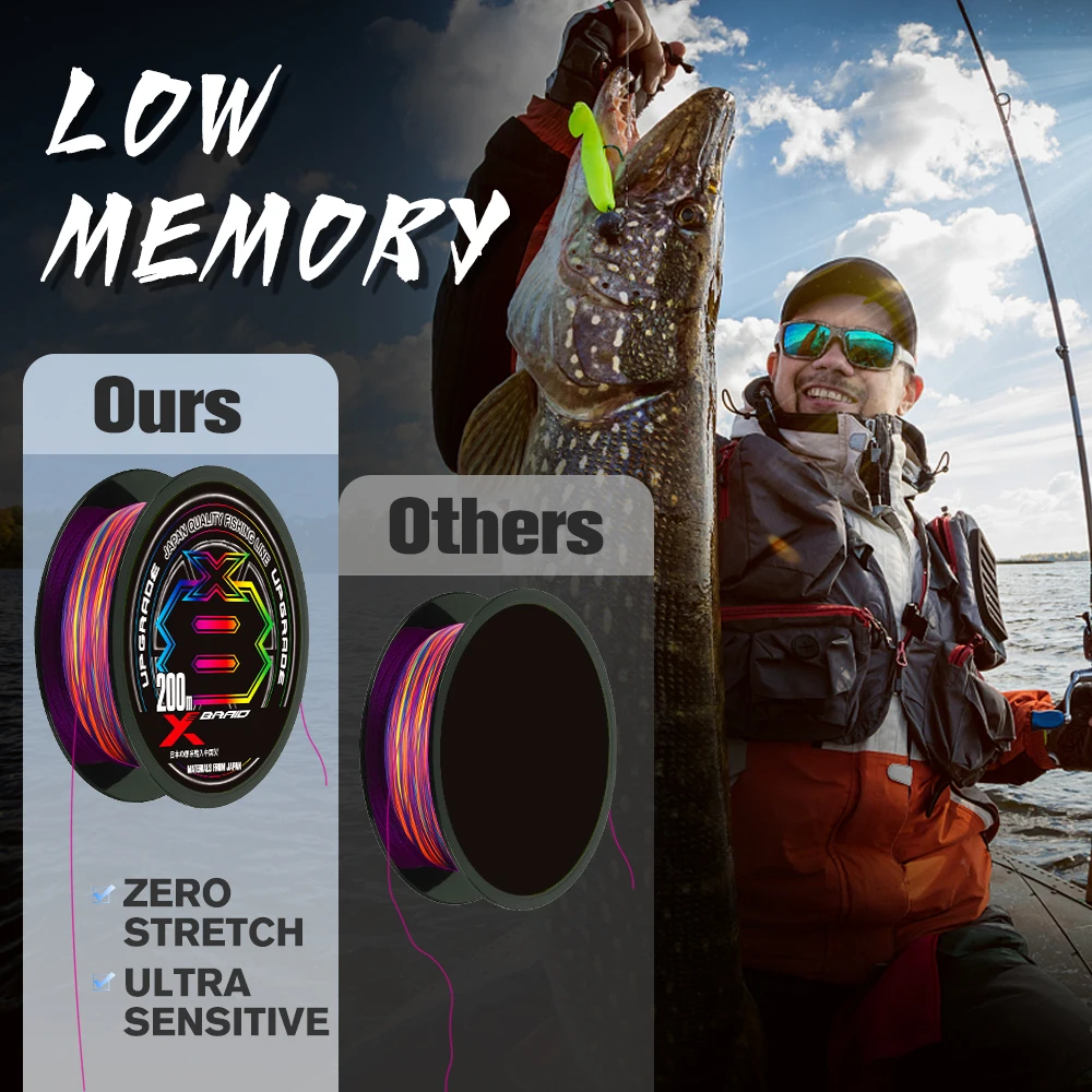 Imagem -05 - Gsoul-multifilament Braid Fishing Line Vertentes Melhor Linha de Pesca Trançada Multicolor Original do Japão 8x 14lb80lb 200m