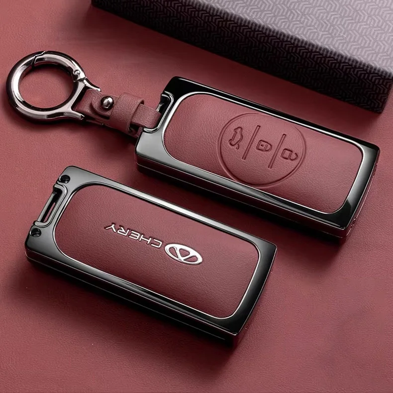 Zinklegierung Autoschlüssel-Hülle für Chery Tiggo 5X Sport Schlüsselanhänger Fernbedienungsabdeckung Gehäuse Ringhalter Zubehör – Detail 7