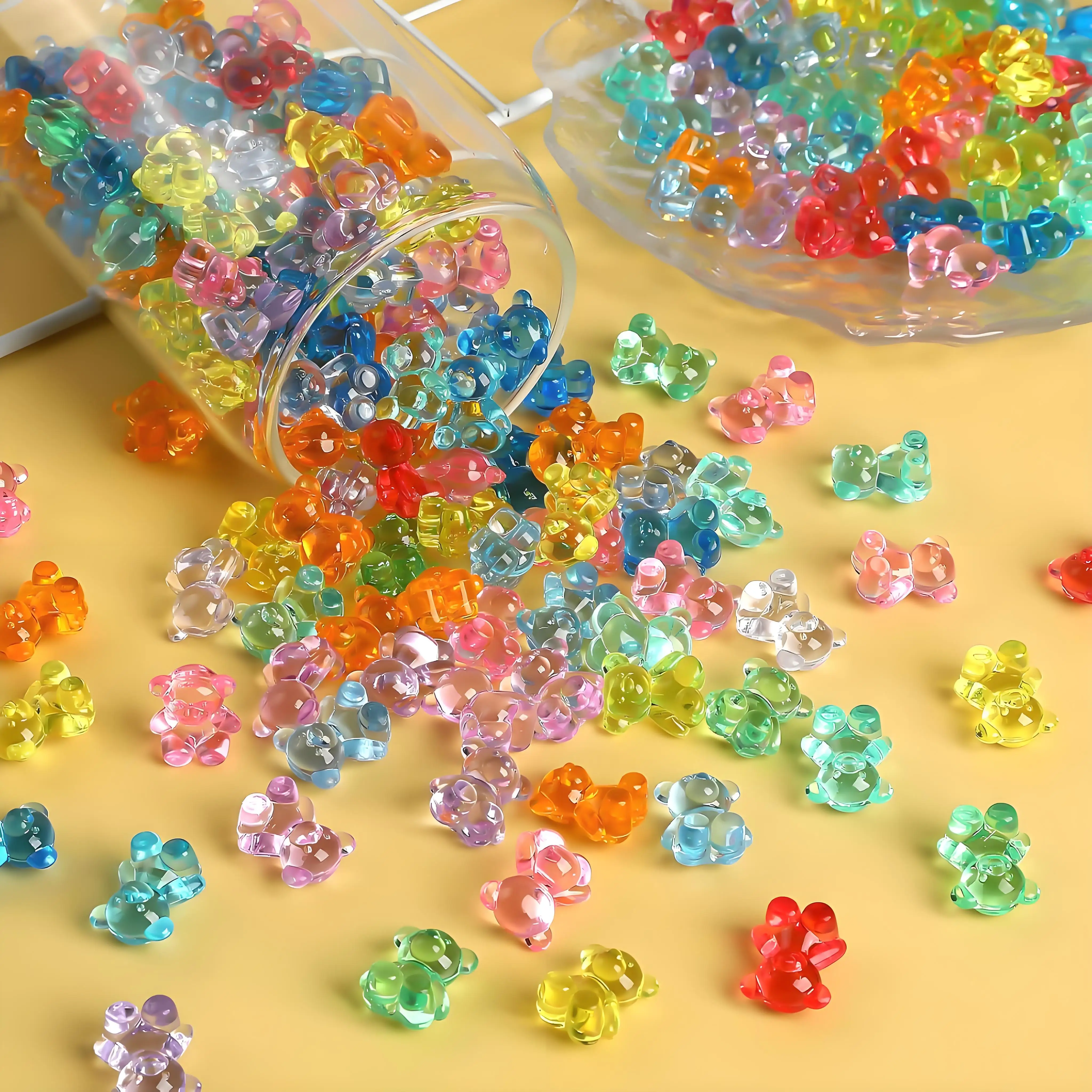 20/50pcs Cute Mini Resin Bears Miniature Bear Tiny Animals Figures for DIY Fairy Garden Vase Filler Glass Container Decor