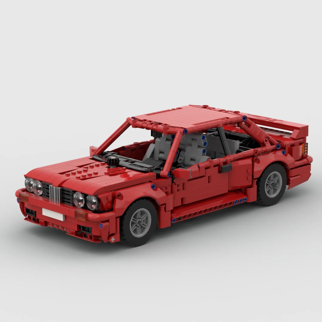 MOCテクニカルM3 E30 1/14スケールスポーツカー ビークルスピードチャンピオンレーサー 組み立てブロック クリエイティブガレージおもちゃ 男の子向けギフト