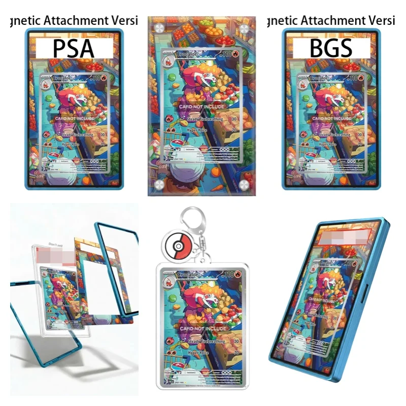 Étui de protection en acrylique recyclable pour porte-clés, avec affichage artistique pour Crocalor Évolutif de Pokémon Paldea, cadeau pour les fans d'art anime