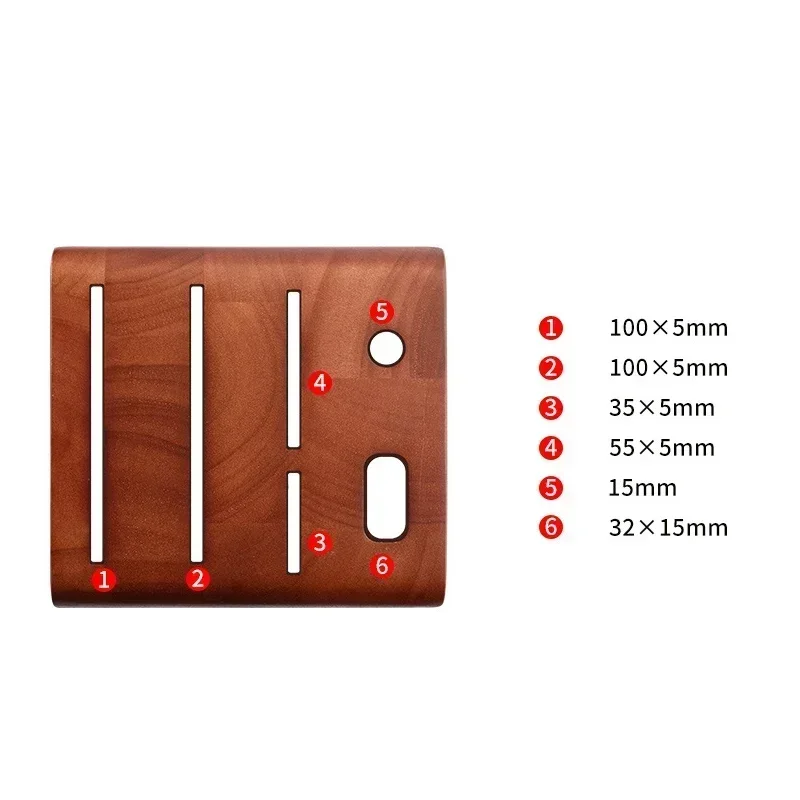 

Резиновая деревянная подставка для ножей n-образной формы, 6 отверстий Santoku, держатель для ножей шеф-повара, кухонный блок для ножей, подставка для хранения ножей, аксессуары