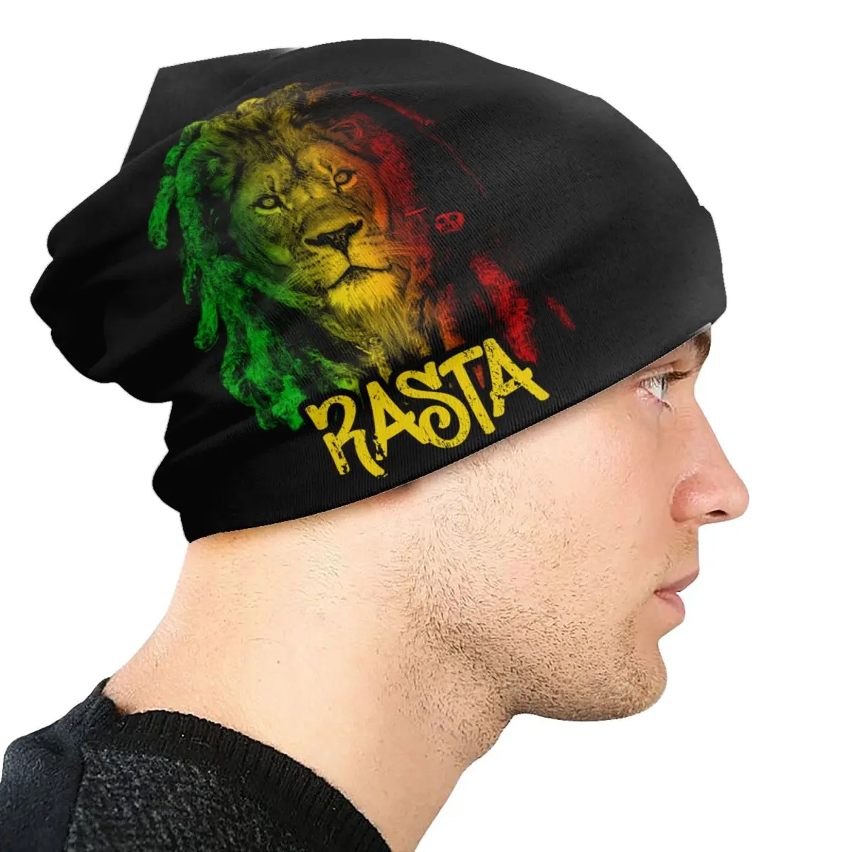 Custom Jamaica Flag Rasta Skullies Beanies Caps Cool Winter Warm Men Women Knit Hats Adult Unisex Jamaican Pride Bonnet Hats view 4