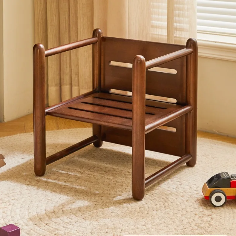 

Solid wood low stool household small stool living room sofa stool children's backrest chair multi-functional three-sided chair
