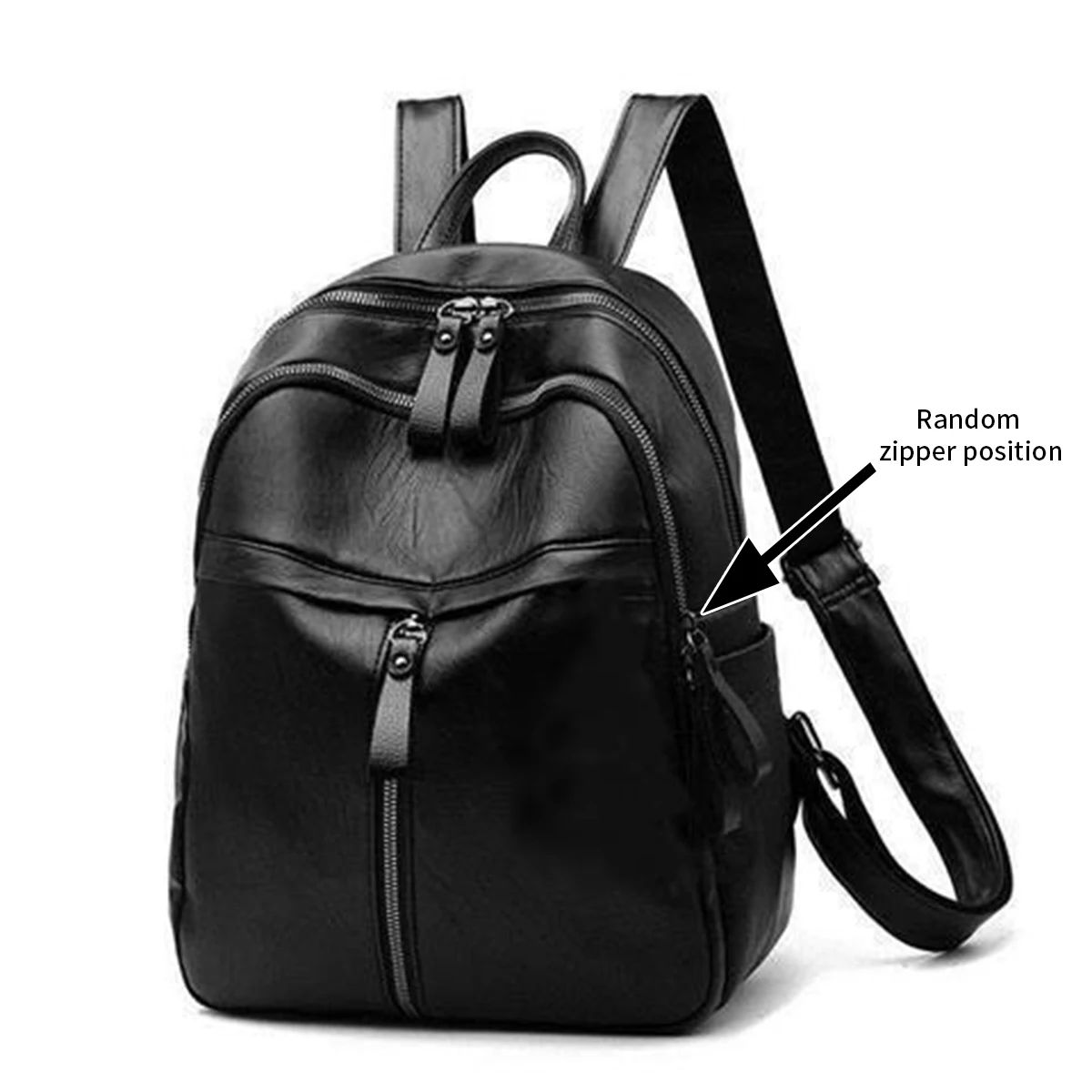 1PC Korean version of large capacity student schoolbag PU backpack female trend solid color women soft leather backpack