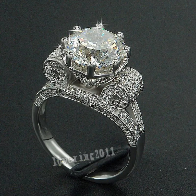 

Eiffel Tower Women Men Jewelry ring 9mm Lab Diamond 925 Sterling silver Engagement Wedding Band Rings for women Gift