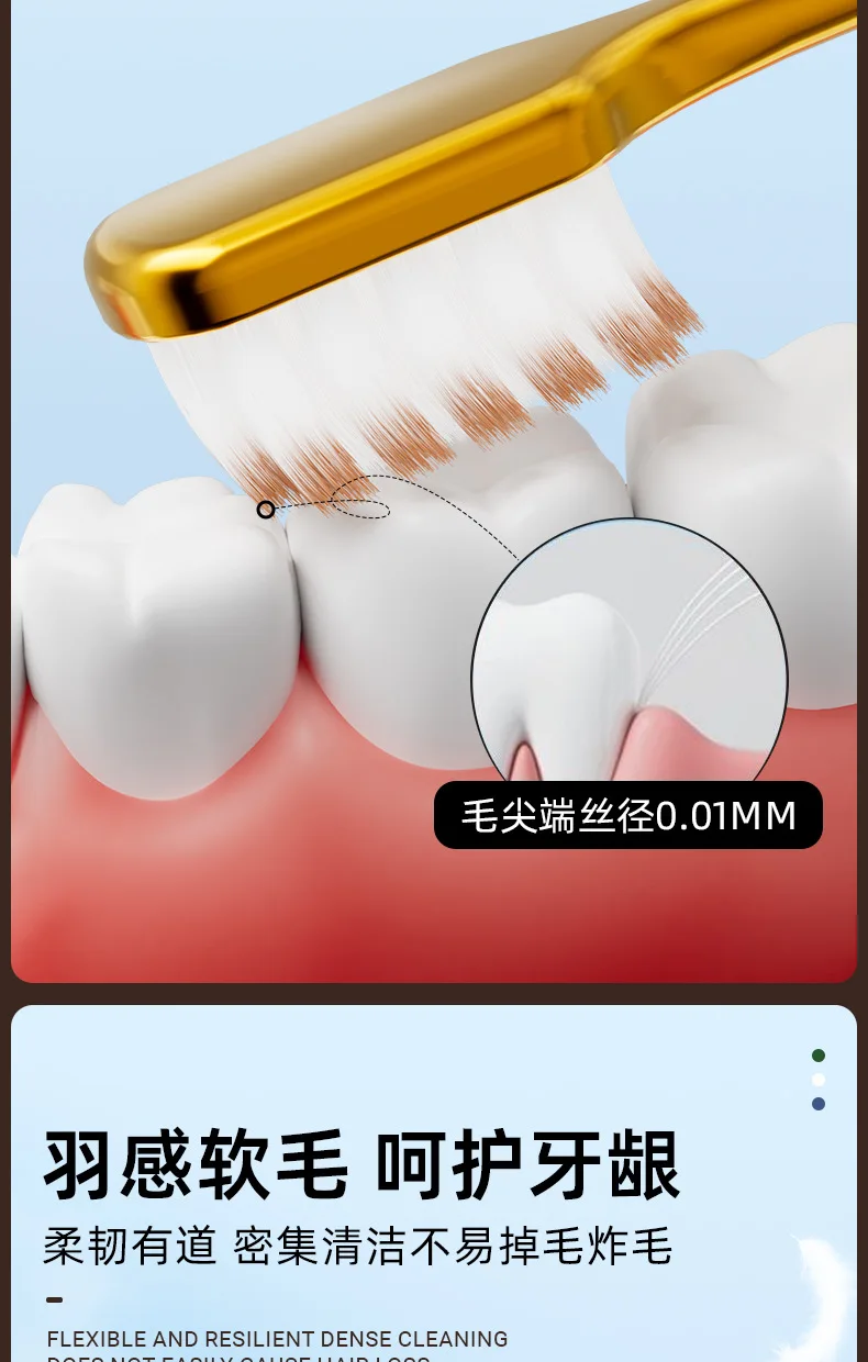 Six-pack toothbrush with soft bristles, high-end sense, large wide-head toothbrush, adult household cleaning toothbrush