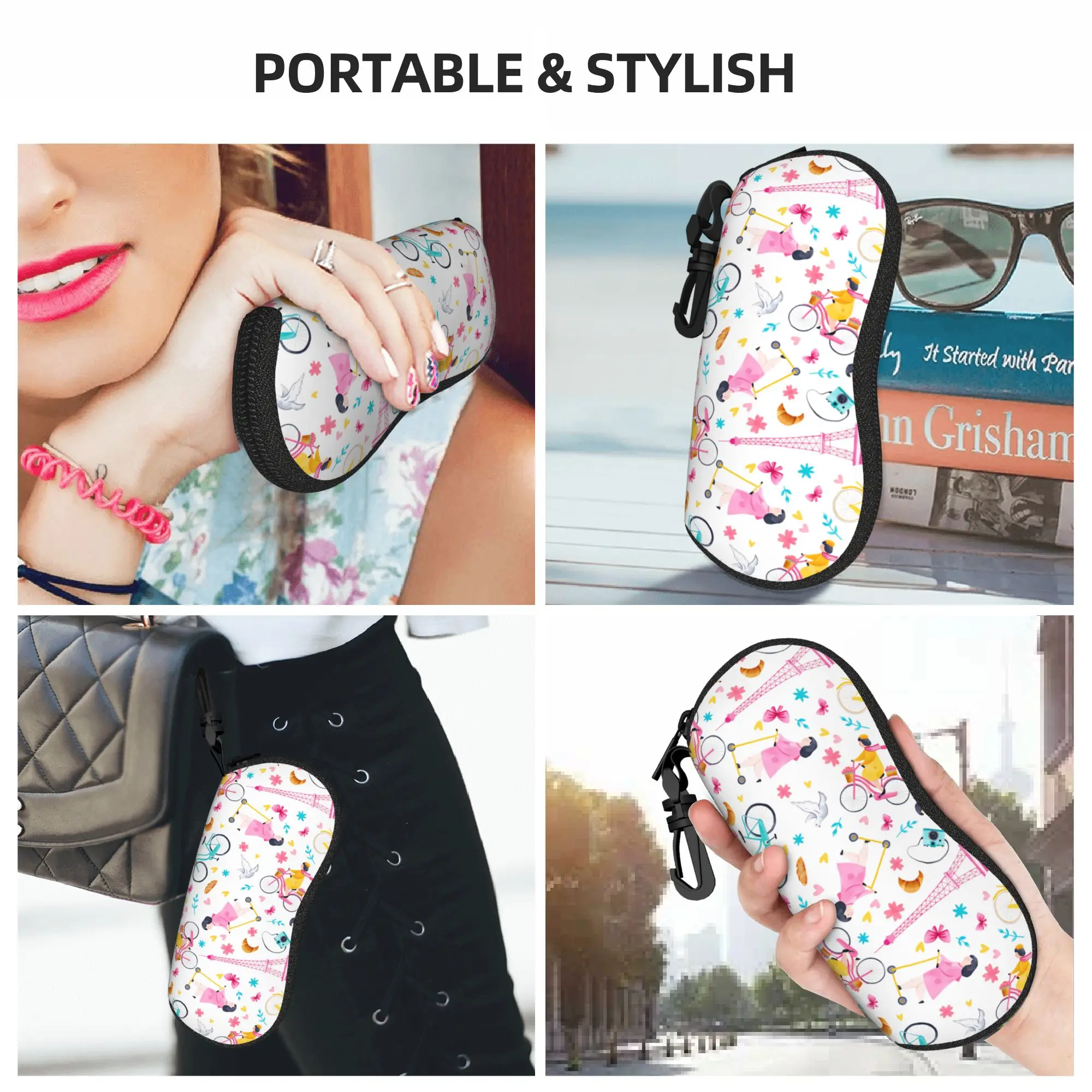 French Paris Glasses Case Male Female Fashion Sunglasses Case Retro Custom Eyewear Accessory Pocket Eyeglass Cases Cover