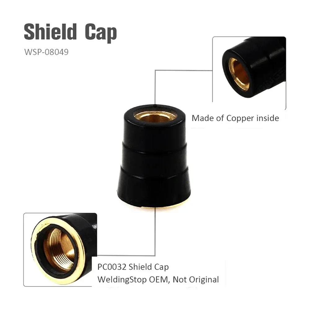 1pcs Plasma Shield Cap PC0032 For Trafimet CB70 For Eastwood Versa Cut 60A For Ergocut CB70 Plasma Cutting Protective Cap