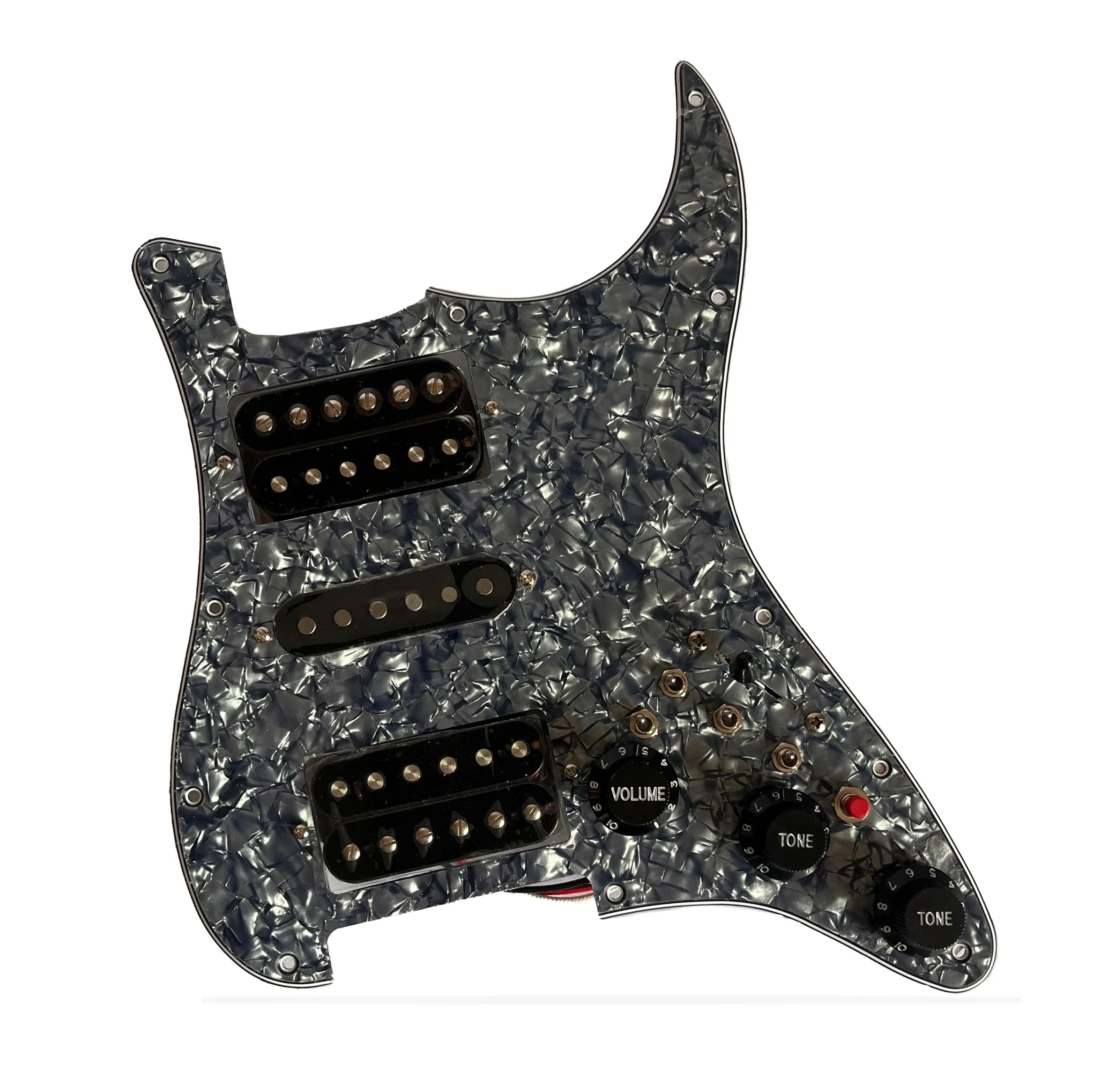 HSH Loaded Prewired St Pickguard Set 3Ply 11 Hole Black Ainico 5 Humbucker Pickups Coil Splitting Switch Multi For FD ST