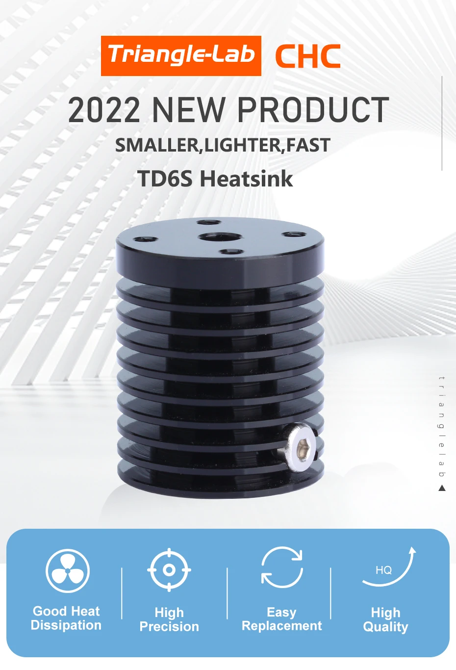 Trianglelab ® TCHC TD6S Kühlkörper Kompatibel mit TCHC TD6S Hotend TUN Düse Dünnwandiger Bi-Metall Heatbreak für 3D-Drucker – Detail 1