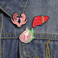 Breasts Kidney Liver Enamel Pins Custom Organs Brooches Lapel Badges Biology Anatomy Medical Jewelry Gift for Kids Friends