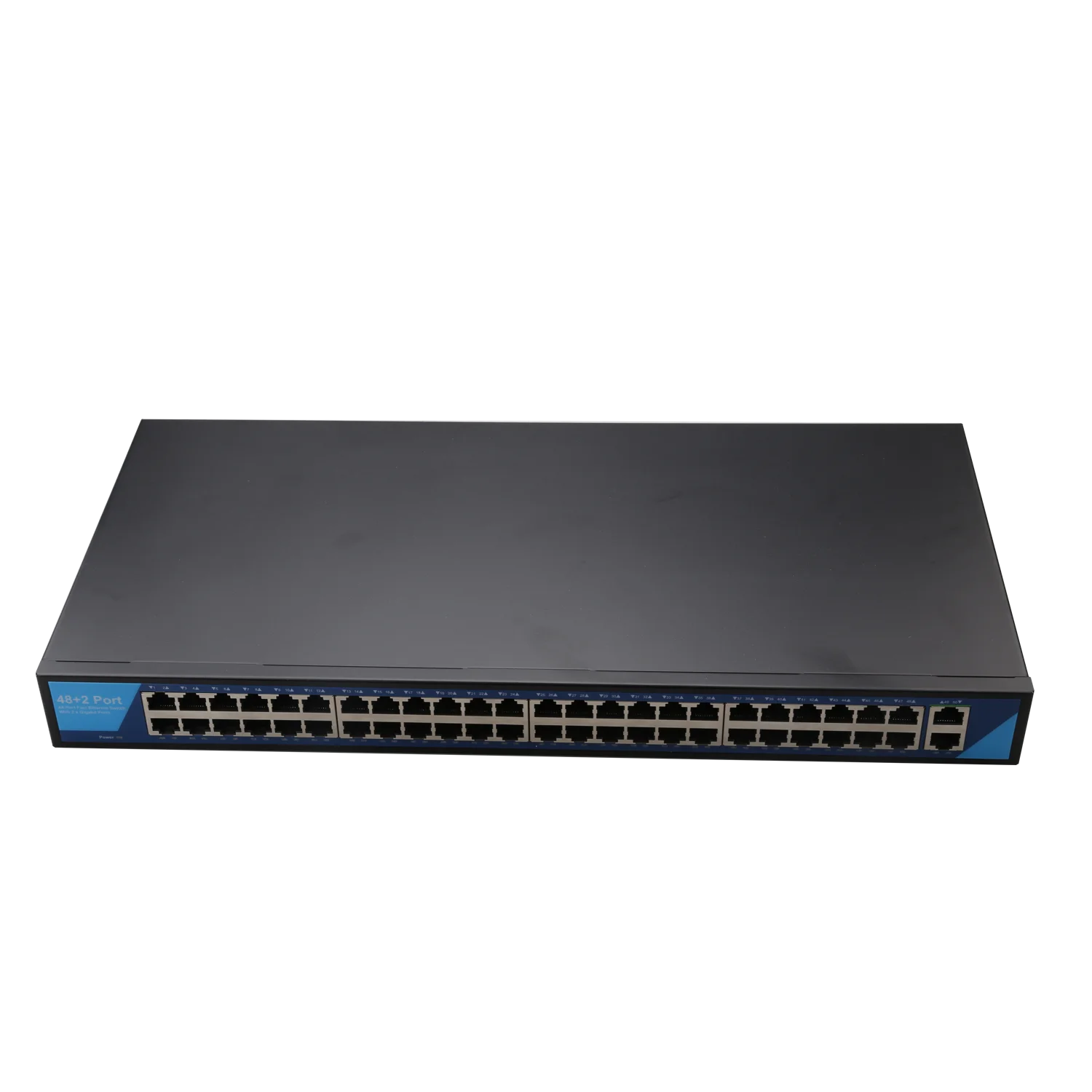 

19-дюймовый 48-портовый 10/100M + 2 порта 1G Ethernet-коммутатор с железным корпусом Неуправляемый Ethernet-коммутатор для монтажа в стойку Гигабитный сетевой коммутатор Uplink