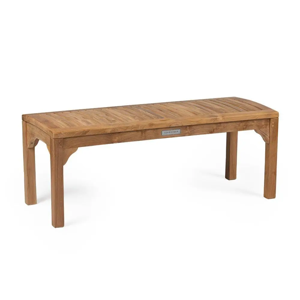

amp Ember Sage Grade A Teak 47 Backless Bench, Seats 2 People Comfortably, Weather Resistant Premium Solid Wood Patio Furniture