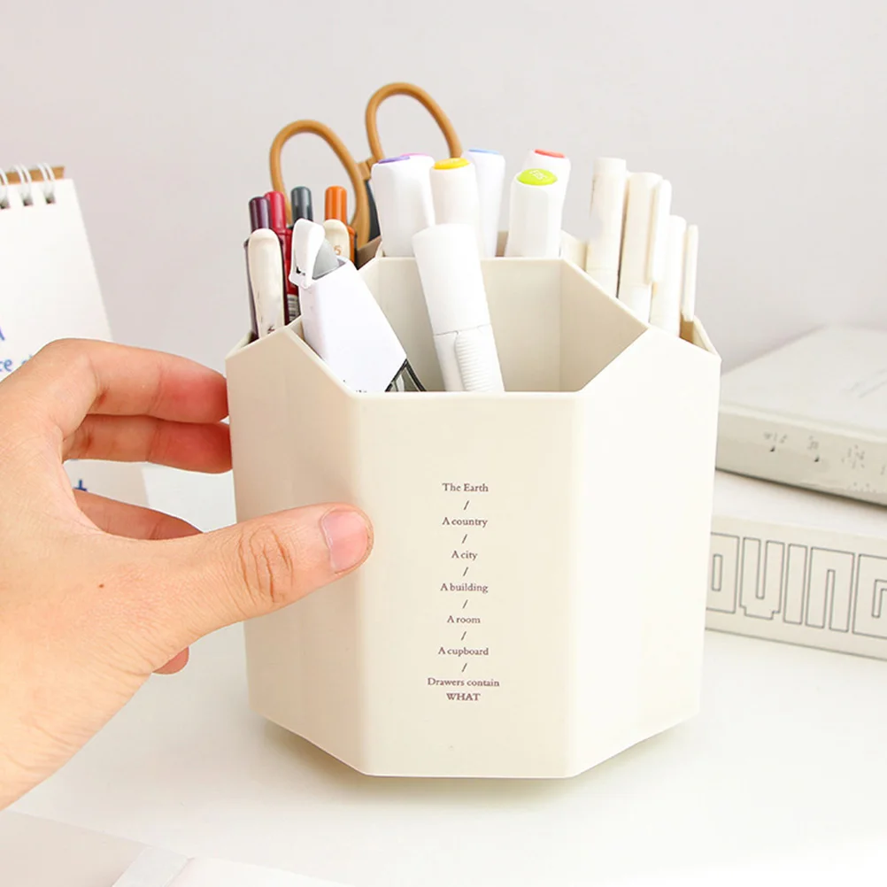 

Rotating Pen Holder Rotatable Makeup Brush Pot Sundries Organizer Office Supplies Pens Container Desktop Stationery