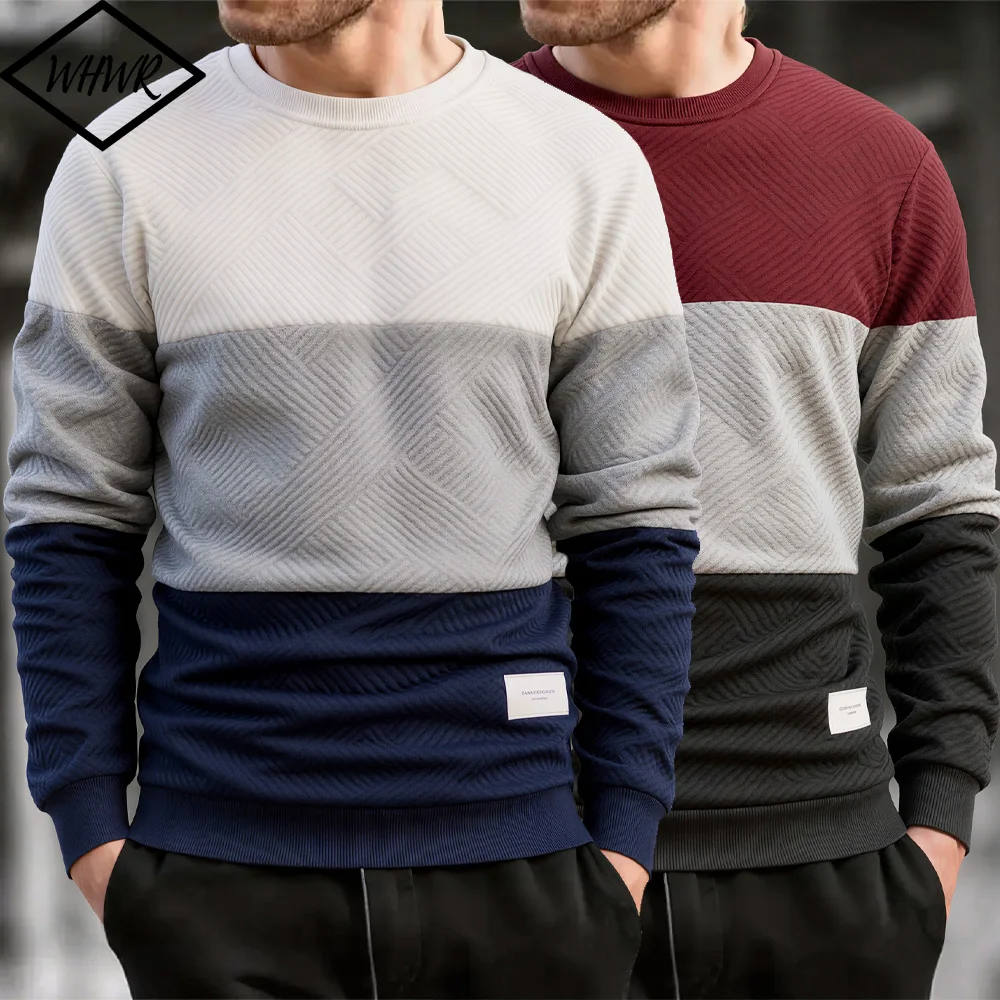 

Autumn Winter Men's Crew Neck Pullover Casual Thicker Sweatshirt Long Sleeve Warm Slim Knitted Sweaters Streetwear Men Clothing