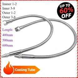Metal Flexible Cooling Tube 1/2 1/4 3/8 Inch Water Oil Coolant Pipe with Round Head Nozzle to CNC Machine / Milling / Lathe