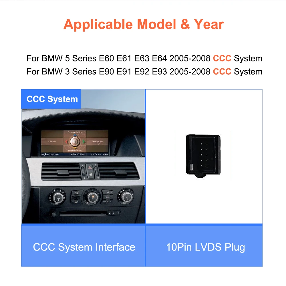 Bonroad 8.8 " Qualcomm Android Auto Multimedia Scherm voor BMW 3/5 Serie E60 E61 E63 E64 E90 E91 E92 E93 E93 CCC GPS Carplay Navigatie