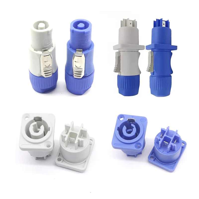 3Pin Industrial Plugs/Socket Male/Female PowerCon Stage Light Power Cable Chassis Panel Plug Audio Connector M20