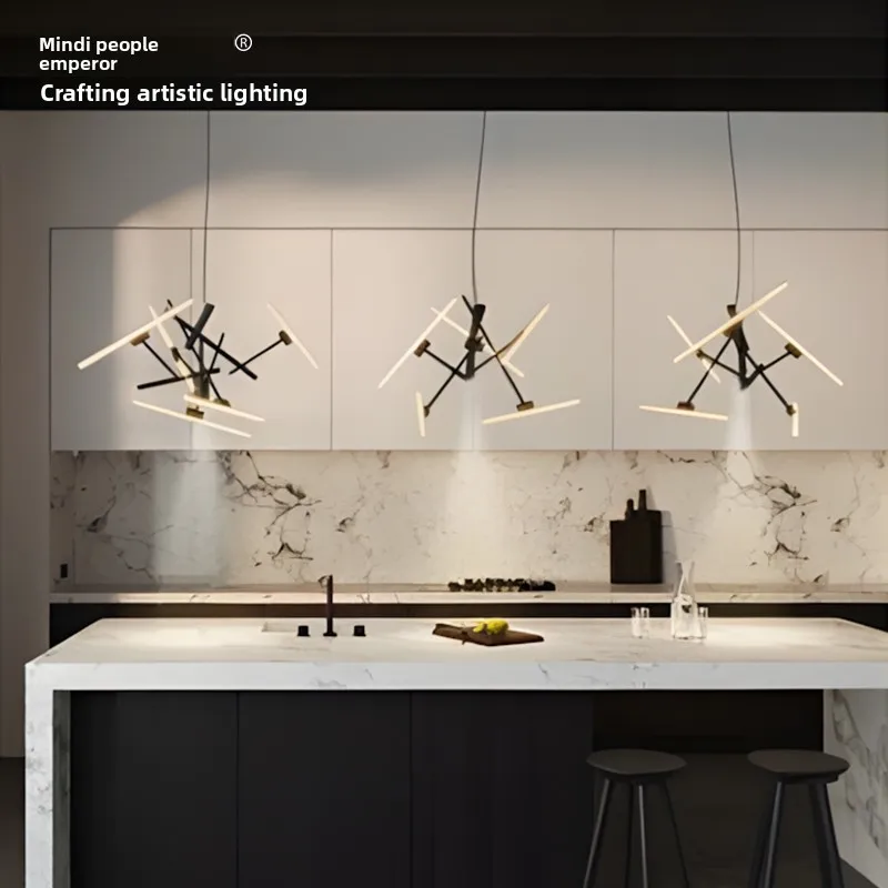 Nordic Modern Minimalist Round Ceiling Light Creative Branch Shape Luxury Dining Room Custom Pendant Lamp