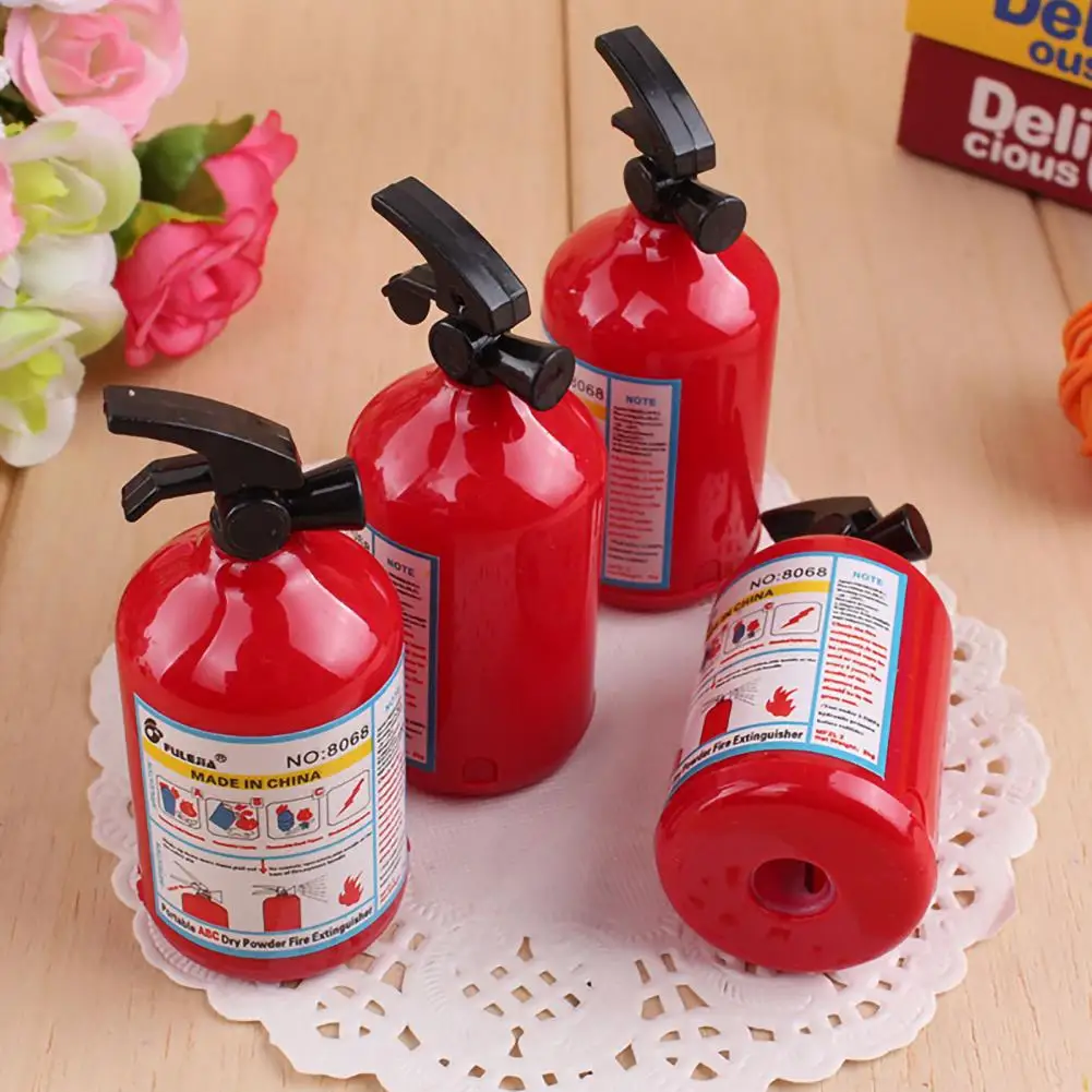 Pencil Sharpener Fire Extinguisher Shape Sharp Blade Plastic Student Stationery Korean Kawaii Stationery Office School Supplies