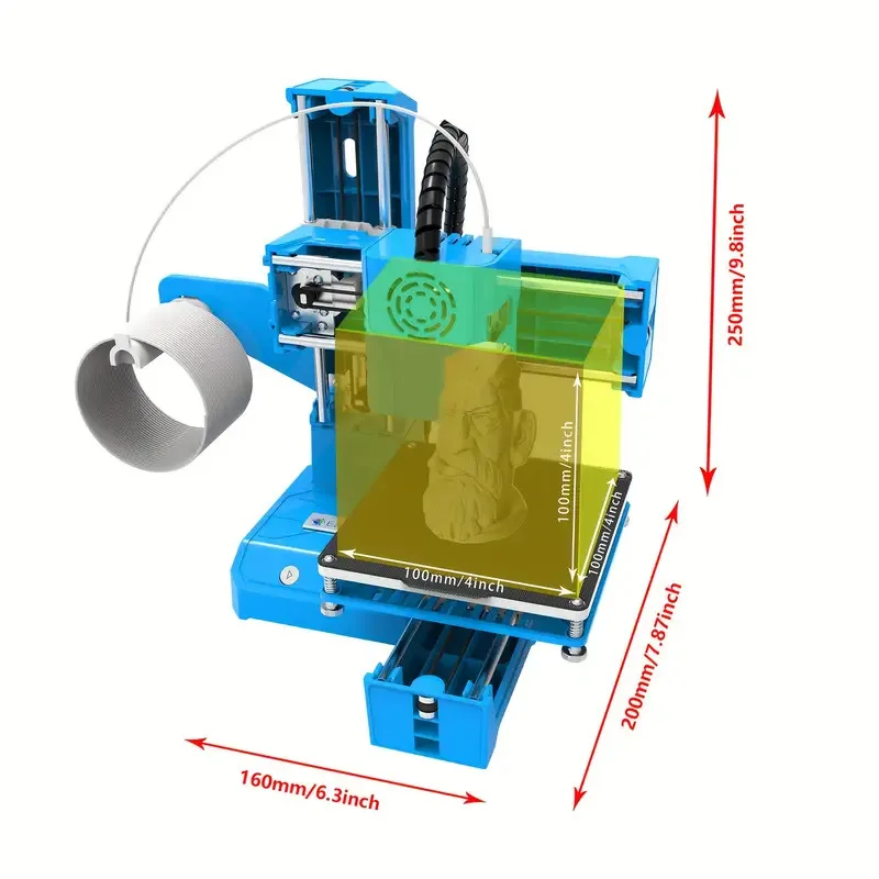 EasyThreed K9 Compact 3D Printer - Entry-Level, Low-Noise, Small-Scale 3D Printing Machine for PLA/TPU 1.75mm Filament - US Plug