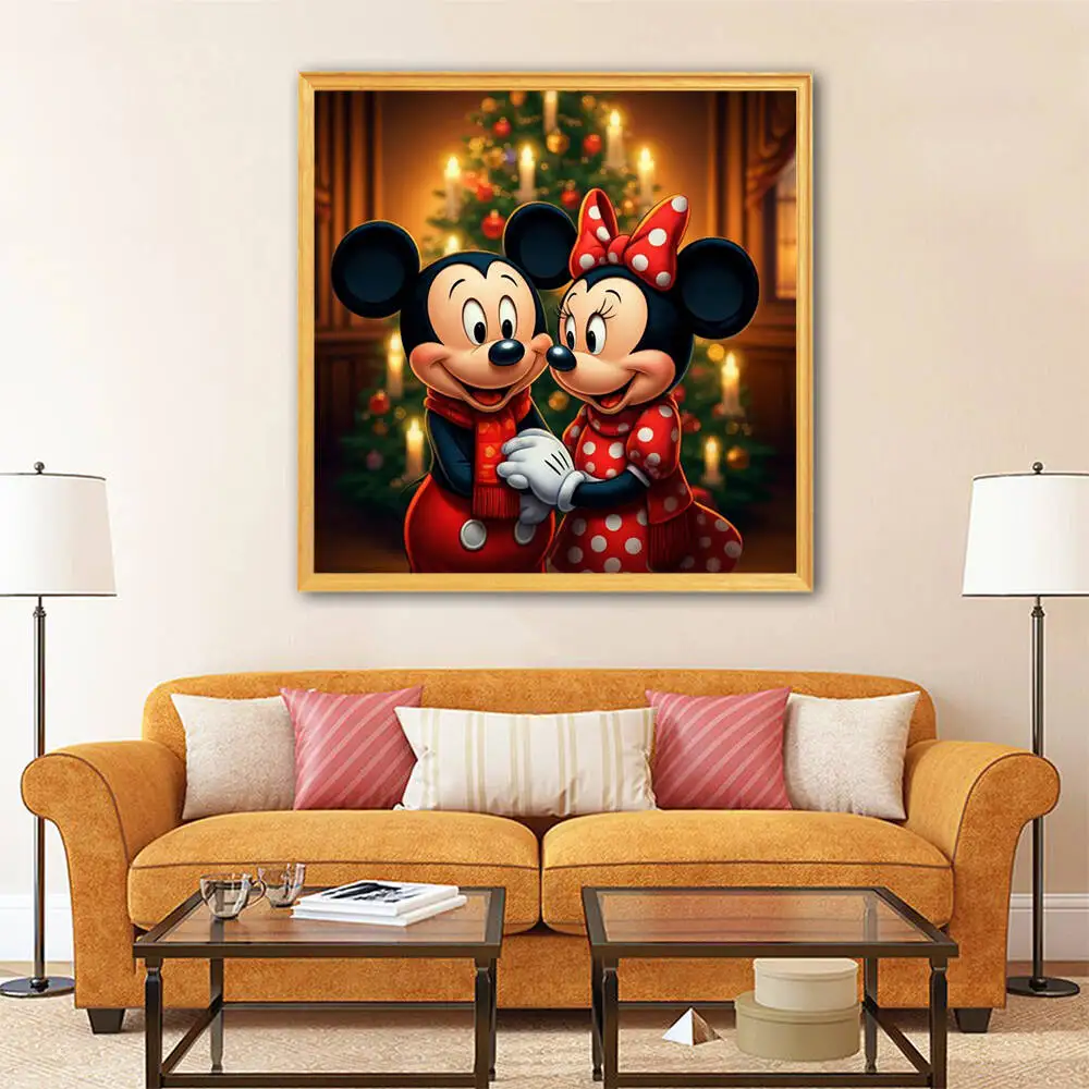 ديزني الماس اللوحة ميكي ميني ماوس الكرتون 5D الحفر الكامل التطريز الحرفية كيت DIY فسيفساء زينة عيد الميلاد للمنزل #3