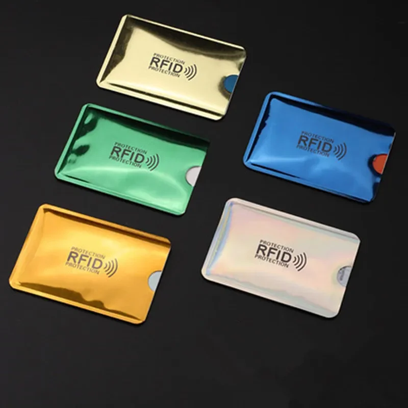 10pcs Anti Rfid Credit Card Holder Blocking Reader Lock Blocker Bank Cards Protector Shielding Bag Colorful Anti-theft Card Case