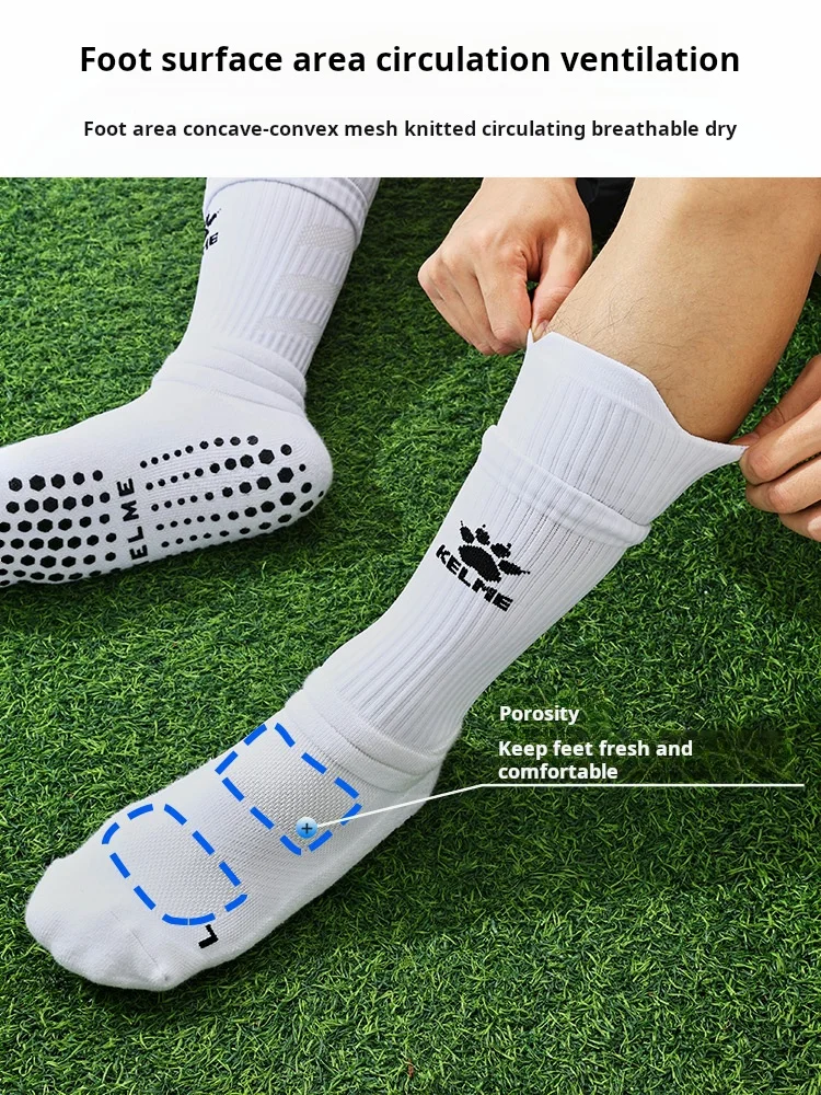 Kelme Football Socks Men\'s Middle Tube Thick Towel Bottom Youth Professional Competition Training Non Slip Socks