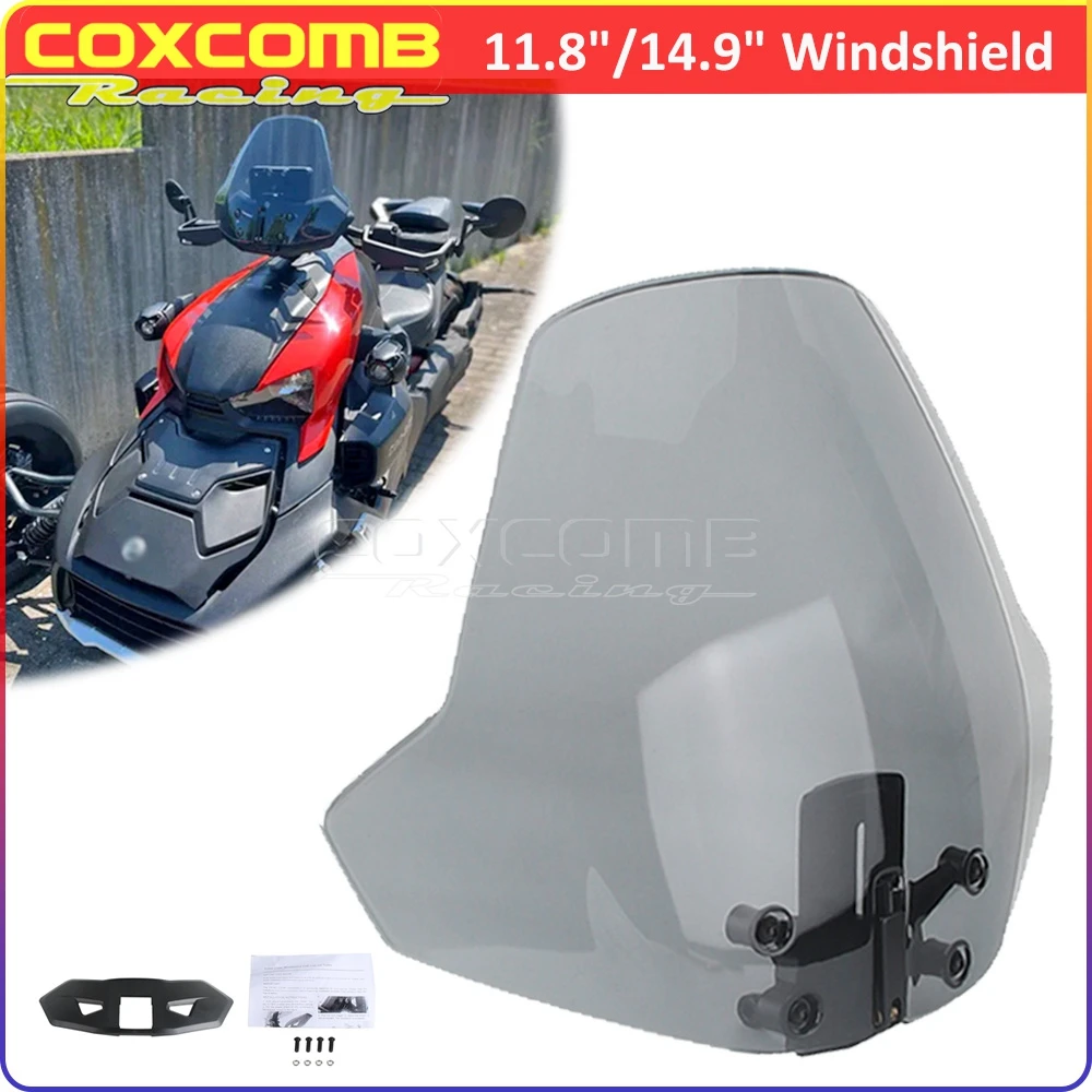 

Front Wind Shield Screen Adjustable Windshield ATV Windscreen For Can-Am Ryker 600 Rally Edition Sport 900 ACE 11.8"/14.9" 19-23