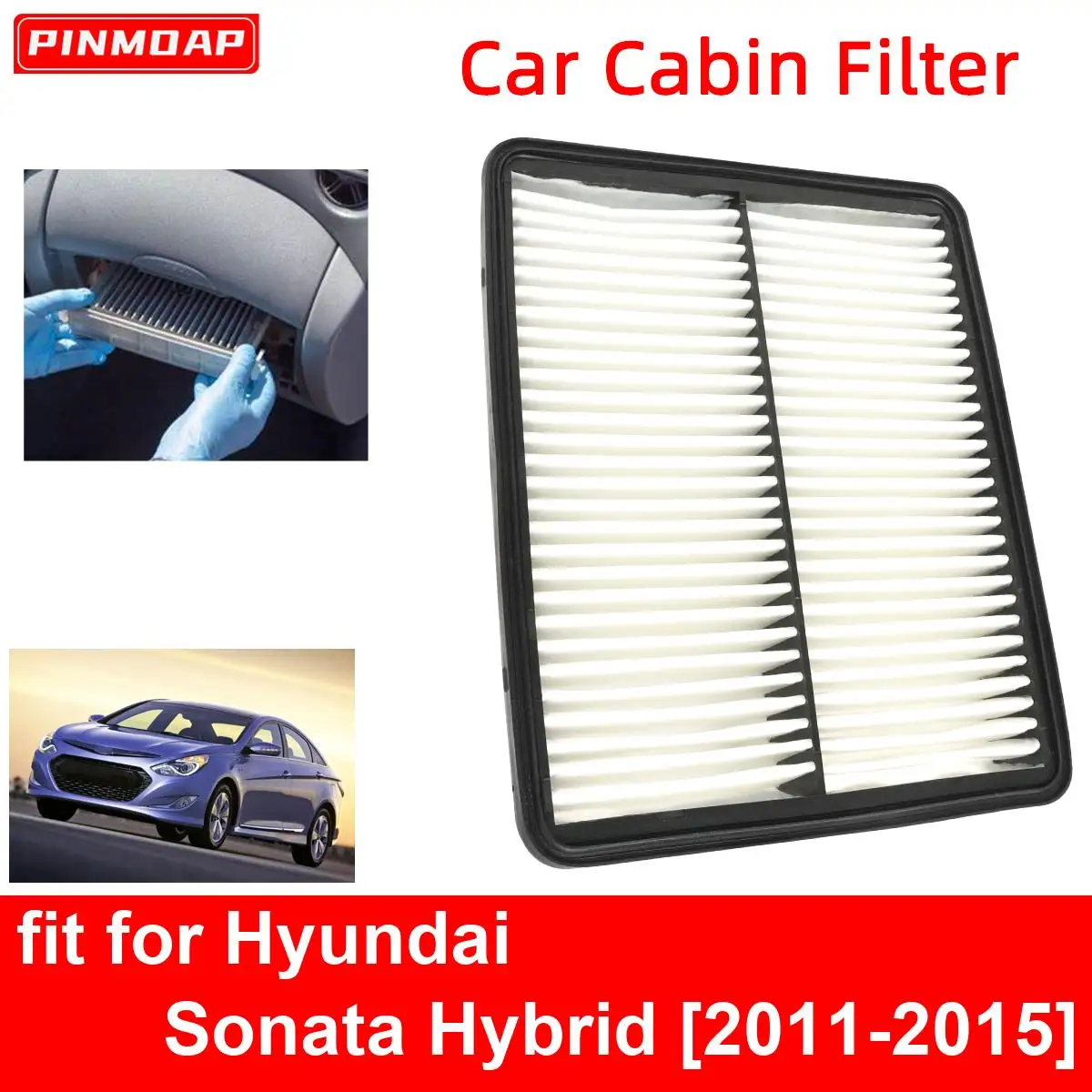 Car Engine Cabin Air Filter for Hyundai Sonata Hybrid 2011-2015 Auto Filters Car Enginebon Fiber CA10881 28113-2P100 28113-3S100