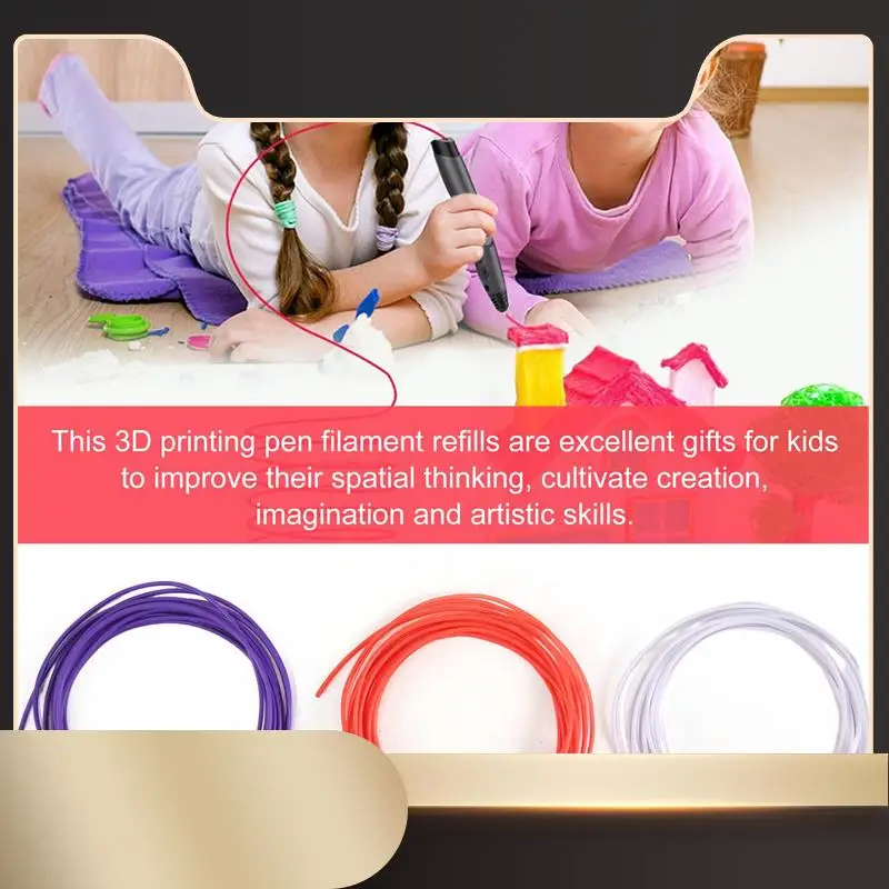 

3D Printing Pen PCL Filament Refills 1.75Mm, Pack Of 20 Random Color, Low Melting Temp Of 70℃, Gifts For Kids (200 FT)-N33R