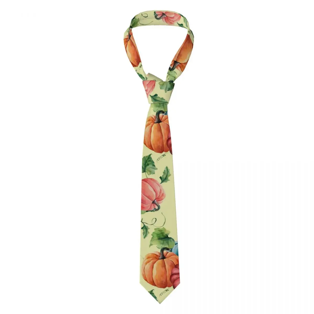 Men's Tie Pumpkins Print Neck Ties Orange and Blue Cool Fashion Collar Tie Design Daily Wear Party Quality Necktie Accessories