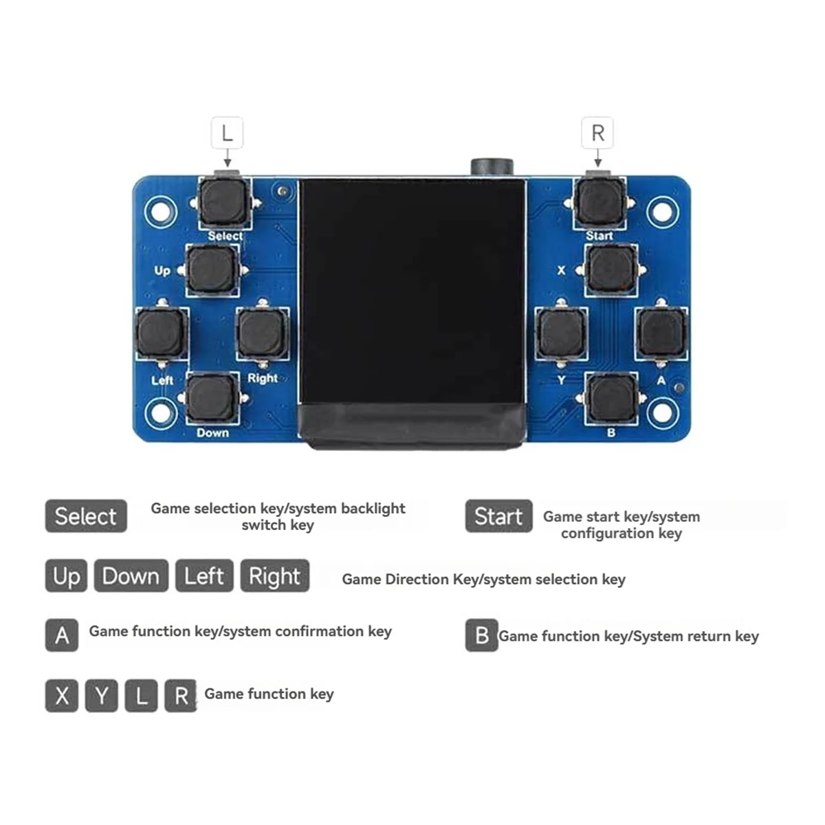 شاشة عرض LCD مقاس 1.3 بوصة A72Z مع زر ألعاب وجرس صوت لـ Zero، 4B، Pi 5، RP2040-PiZero
