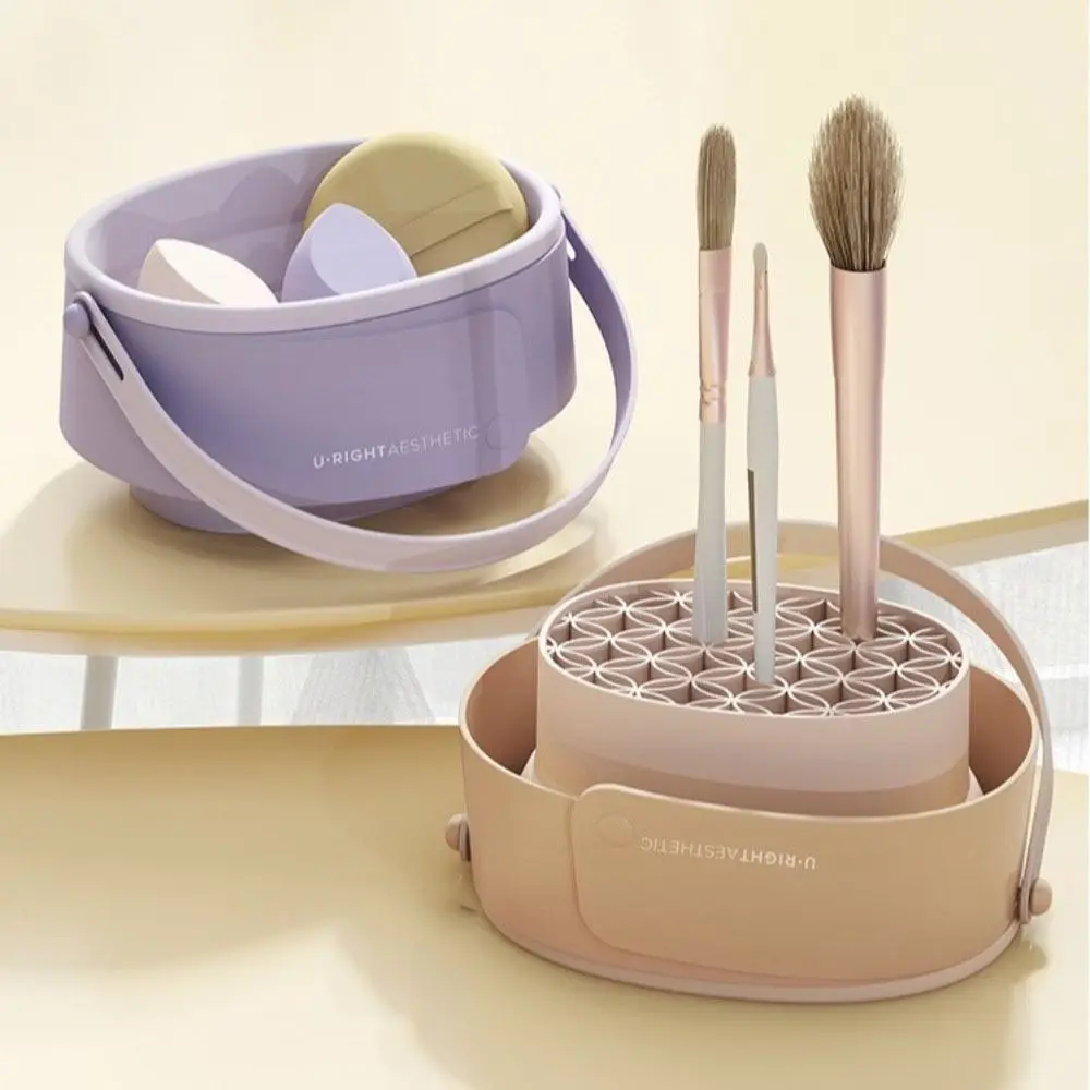 

3 in 1 Makeup Brush Washing Bowl Silicone Foldable Beauty Egg Cleaning Box with Storage Stand Multifunction Powder Puff Washer