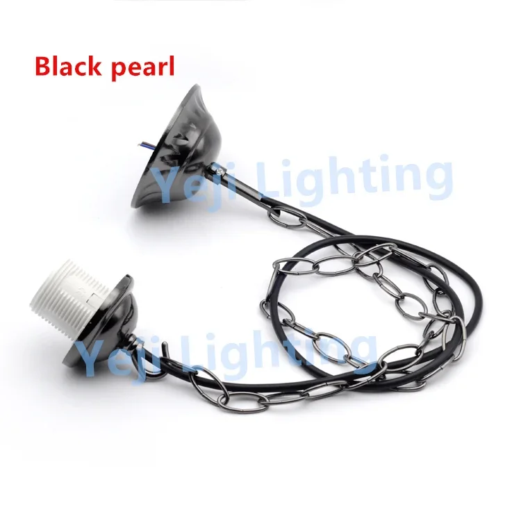 

Ceiling rose with chain and cable wire cord set E27 Edison retro lamp holder black pearl lighting accessories DIY