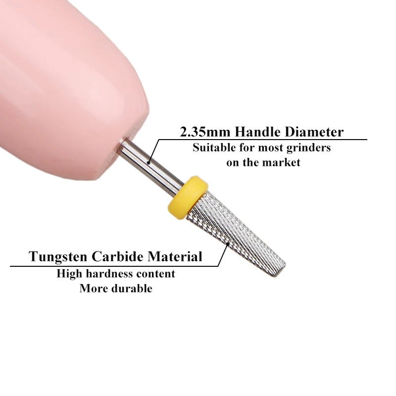 Forets à ongles en acier au tungstène 5 en 1, fraises pour manucure, enlever le vernis Gel, lime à ongles électrique, accessoires, outil