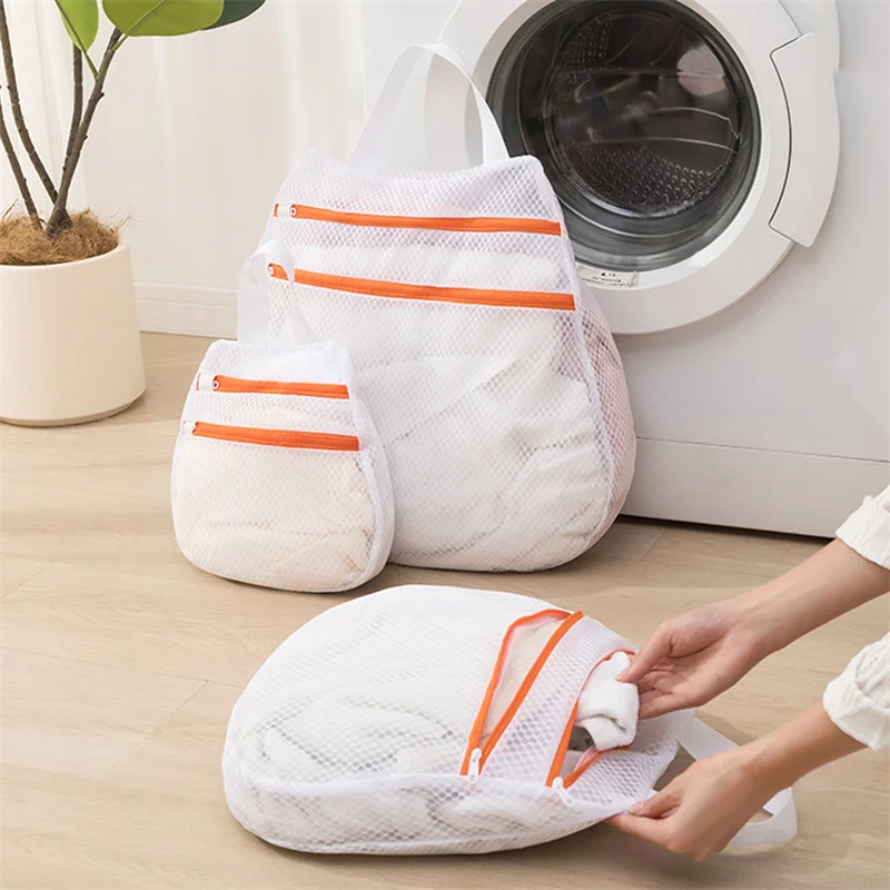 1PC Large Capacity Storage Hanging Bags Double Layer Zipper Underwear Washing Laundry Bag Multifunctional Wardrobe Organizer