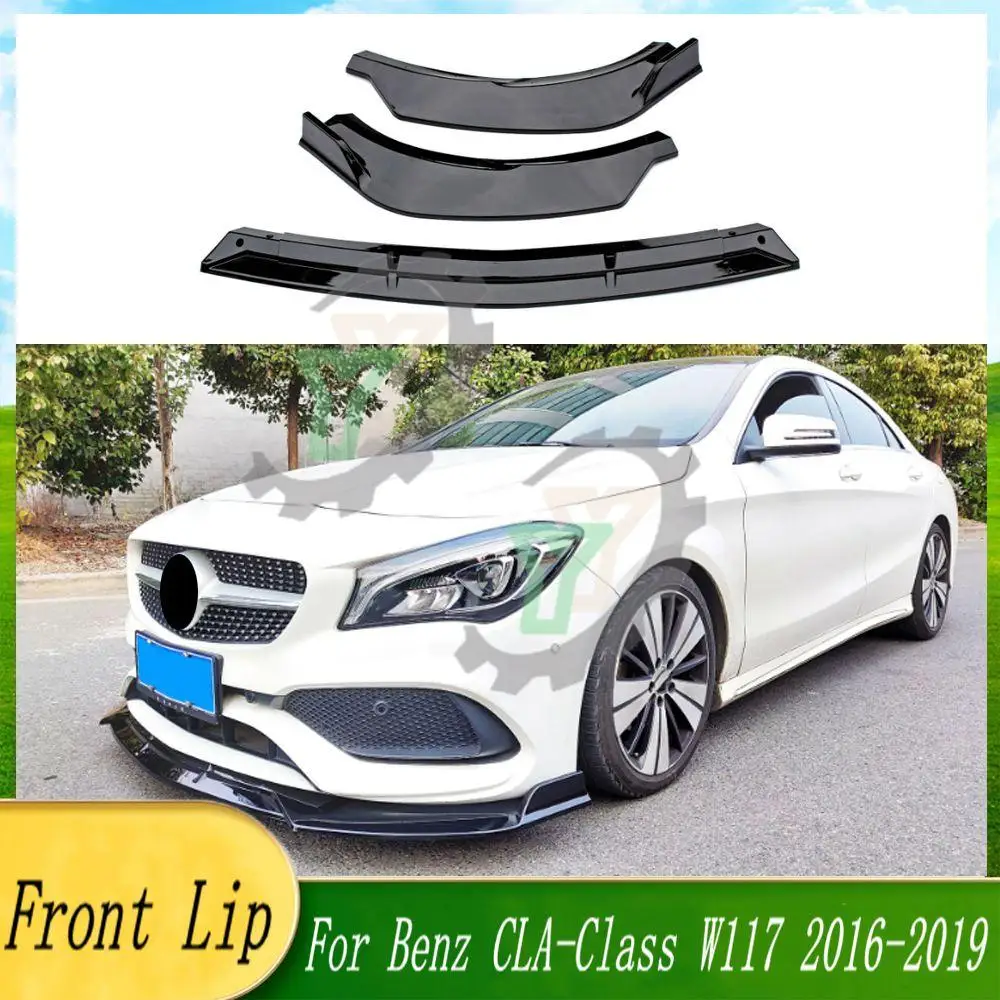 

For Mercedes-Benz CLA C117/W117 180 220 260 200 2016-2019 Modified Styling Front Bumper Lip Chin Decoration Tuning Accessories