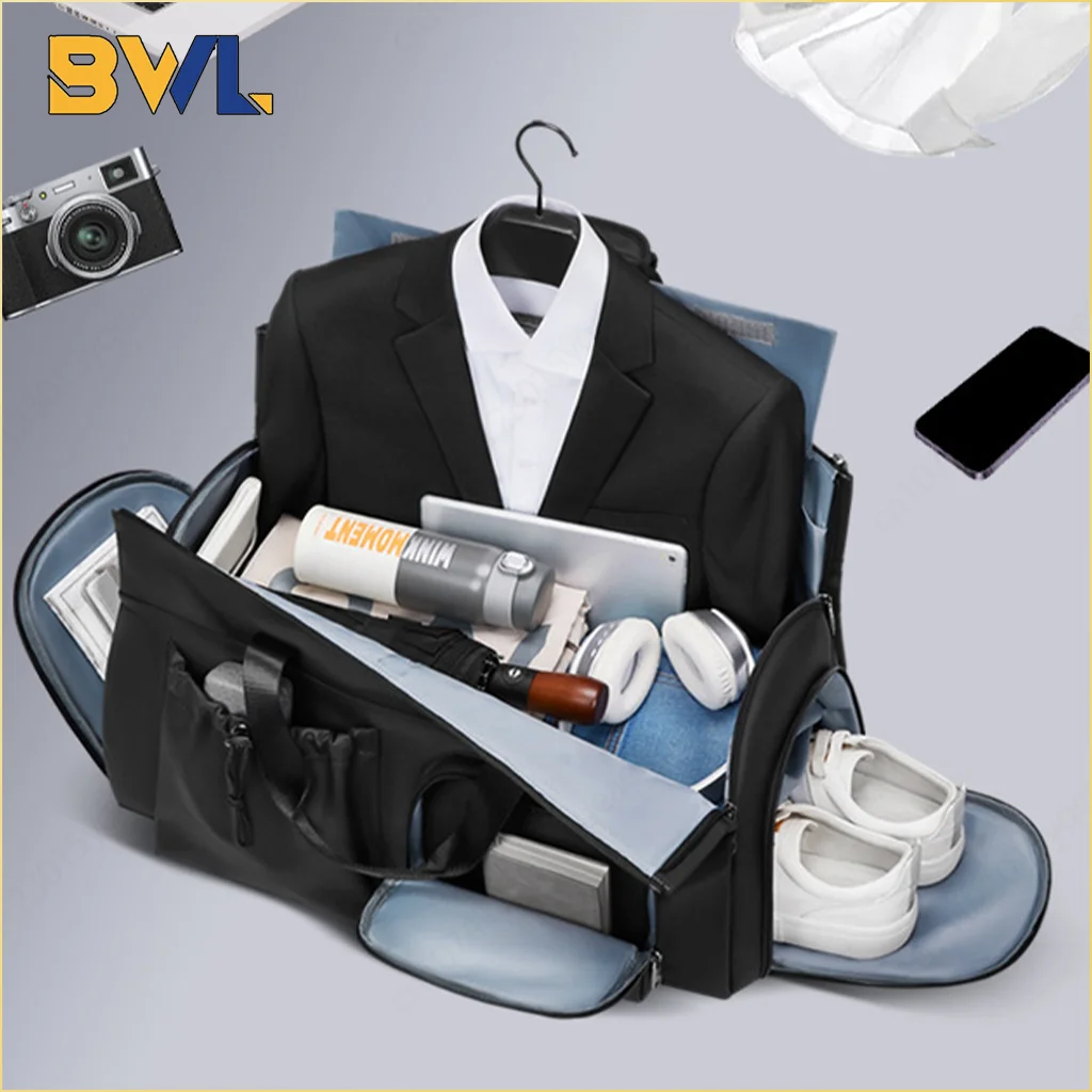 Travel Bag Large Capacity Luggage Formal Suit Folding Storage Bag Dry Wet Separation with Independent Shoe Compartment