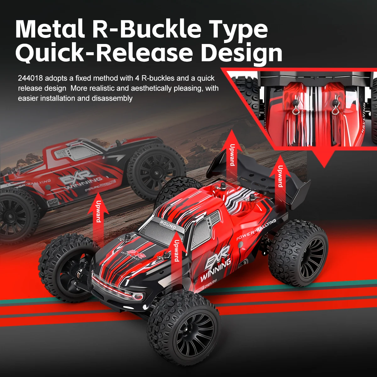 karakenです。 WLtoys 244018 Off-Road Bigfoot RC Racing Car With Full Scale