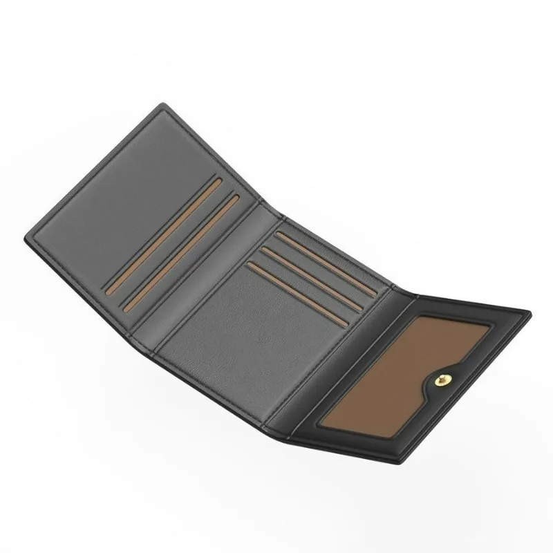 3‑Fold ID Card Wallet Multi‑Slot Driver License Holder PU Leather Anti‑Demagnetization Mini Purse for Men Women