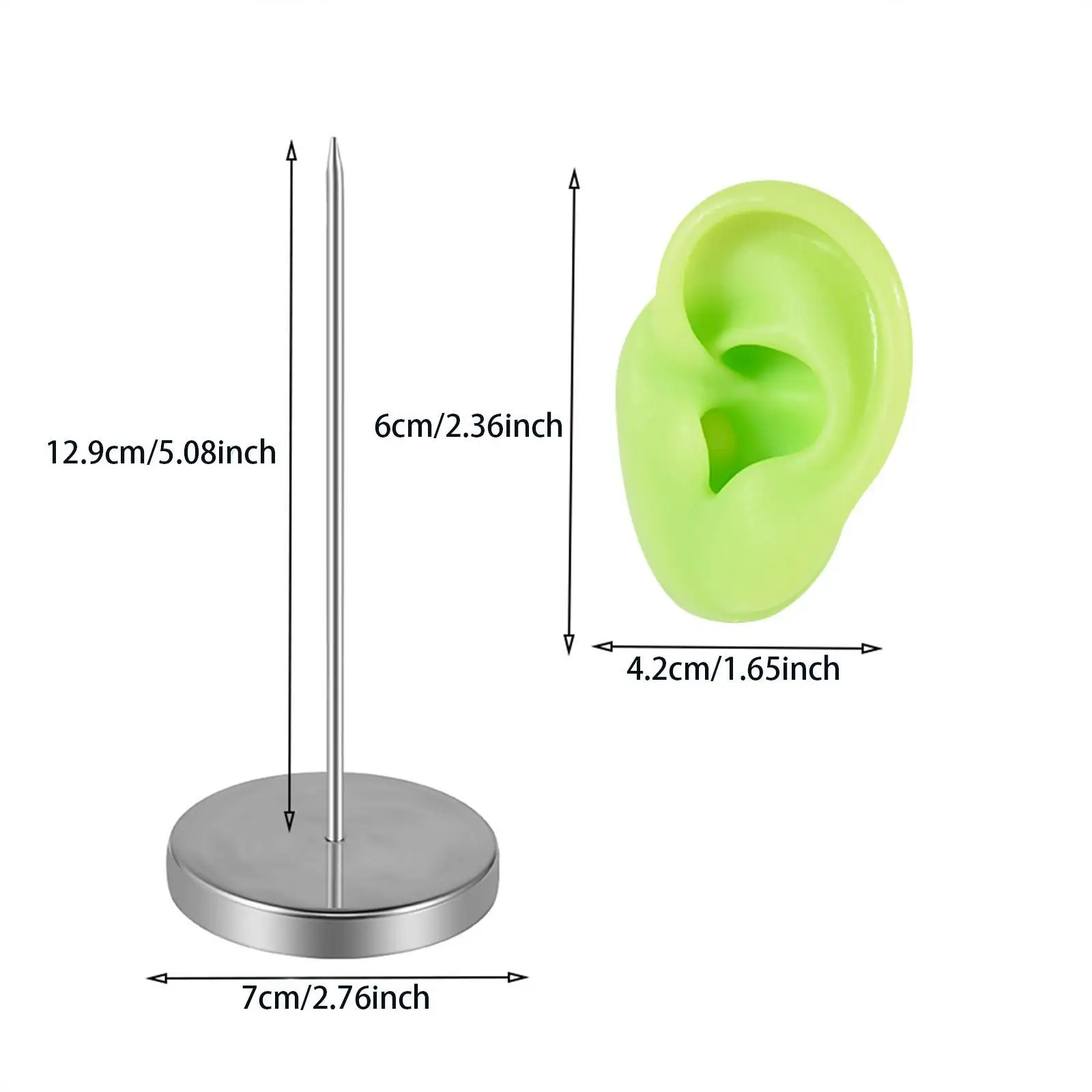 Silicone Ear Model Jewelry Holder Body Part Prop Realistic Organizer for