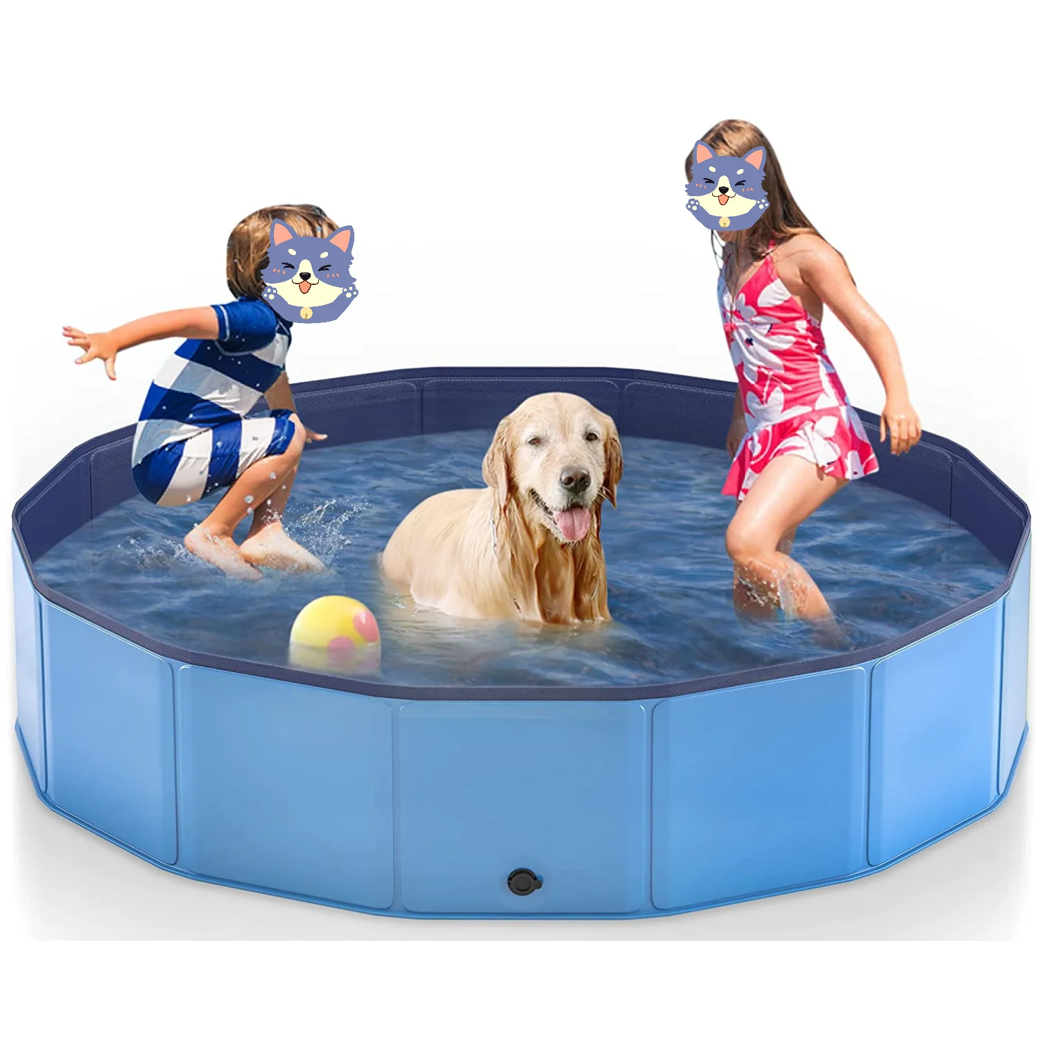 

New Trends Outdoor Collapsible Foldable Portable Hard Plastic PVC Bathing Tub Swimming Paddling Pool For Pets Dogs And Cats